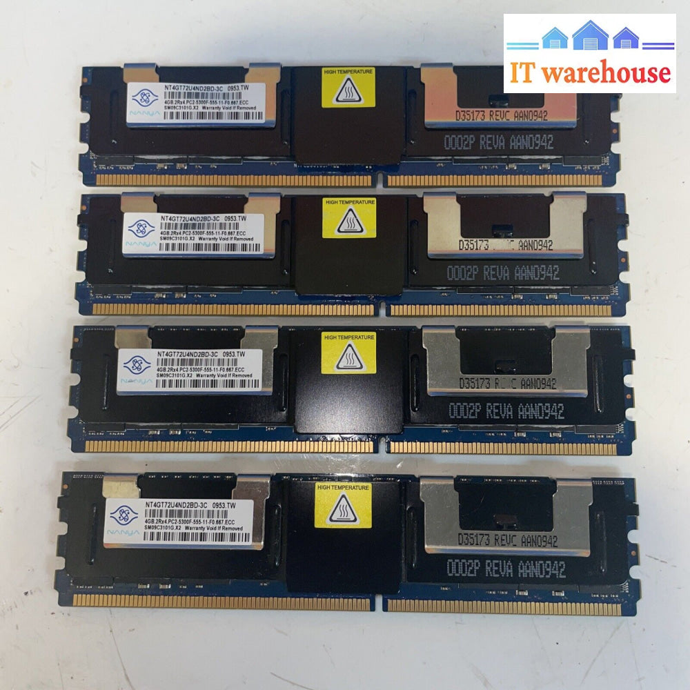 4X 4Gb Nanya Nt4Gt72U4Nd2Bd-3C Pc2-5300 Ddr2-667Mhz Ecc Cl5 240P (Server)Memory