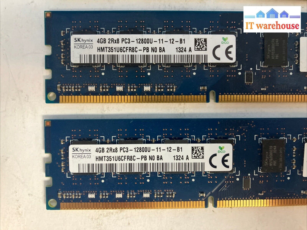 (4X 4Gb) Sk Hynix 2Rx8 Ddr3-1600 Pc3-12800U Desktop Dimm Ram Hmt351U6Cfr8C-Pb ~