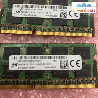 (4X 8Gb) Micron 2Rx8 Pc3L-14900S Ddr3-1866 So-Dimm Ram Mt16Ktf1G64Hz-1G9P1