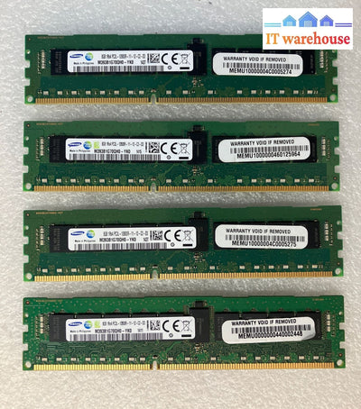 (4X 8Gb) Samsung Ddr3-1600 Pc3L-12800R 1Rx4 Rdimm Ecc Server Ram M393B1G70Qh0 ~