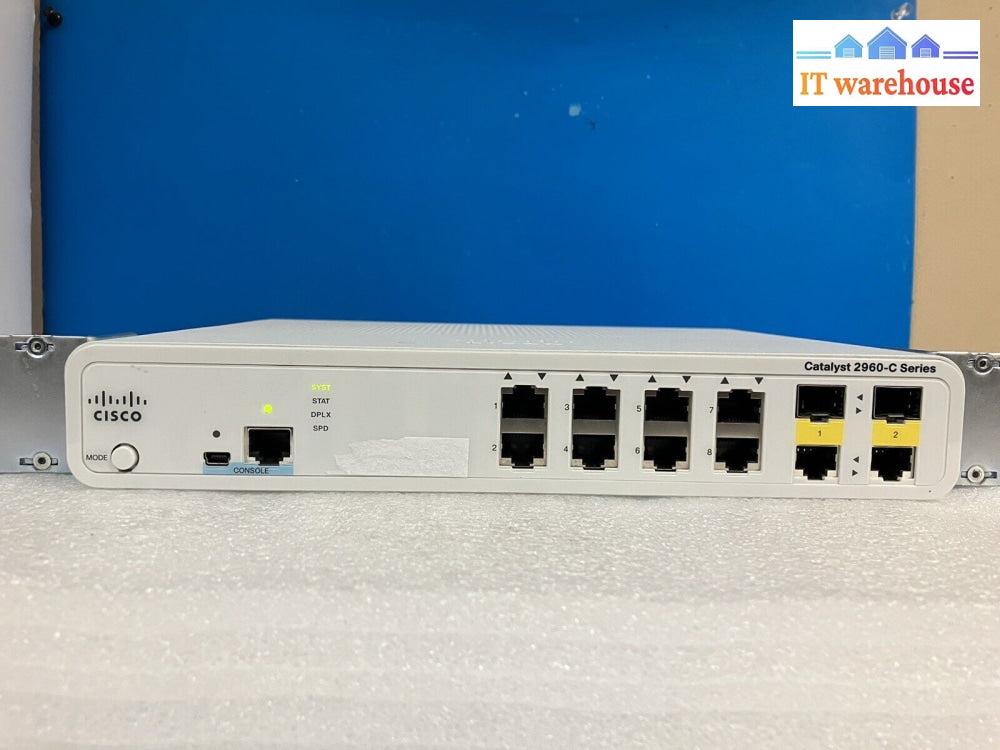 ~ 4X Cisco Catalyst Ws-C2960C-8Tc-L 8-Port Fast Ethernet Compact Switch W/ Mount