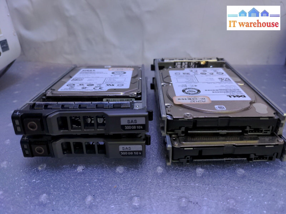 - 4X Dell 300Gb Sas 10K 2.5’ Hdd With Caddy Tested Pghjg /U706K /C975M