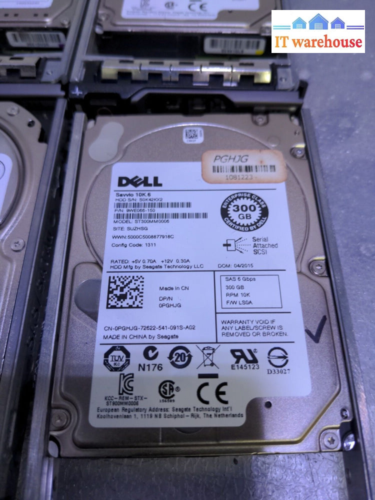 - 4X Dell 300Gb Sas 10K 2.5’ Hdd With Caddy Tested Pghjg /U706K /C975M