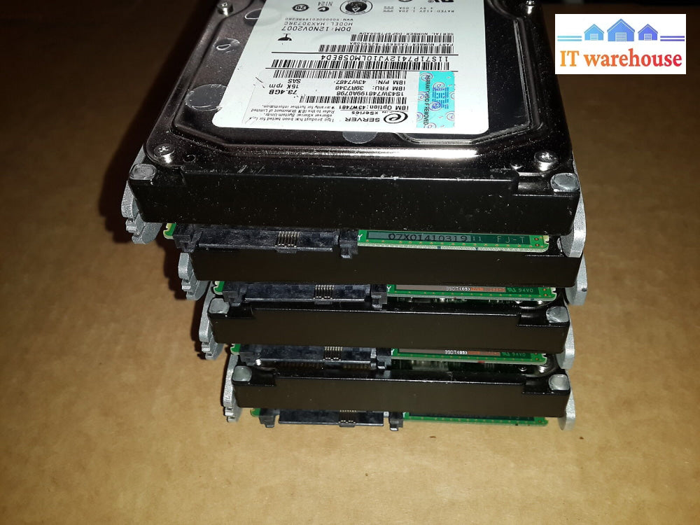 + 4X Ibm 3.5’ 73.4Gb 15K Sas Hard Drive W/Tray 39R7348 43W7481 43W7487 @@@