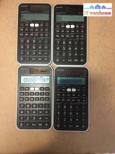 ~ 4X Sharp El-510Rn D.a.l. Solar-Powered Scientific Calculator (No Cover)