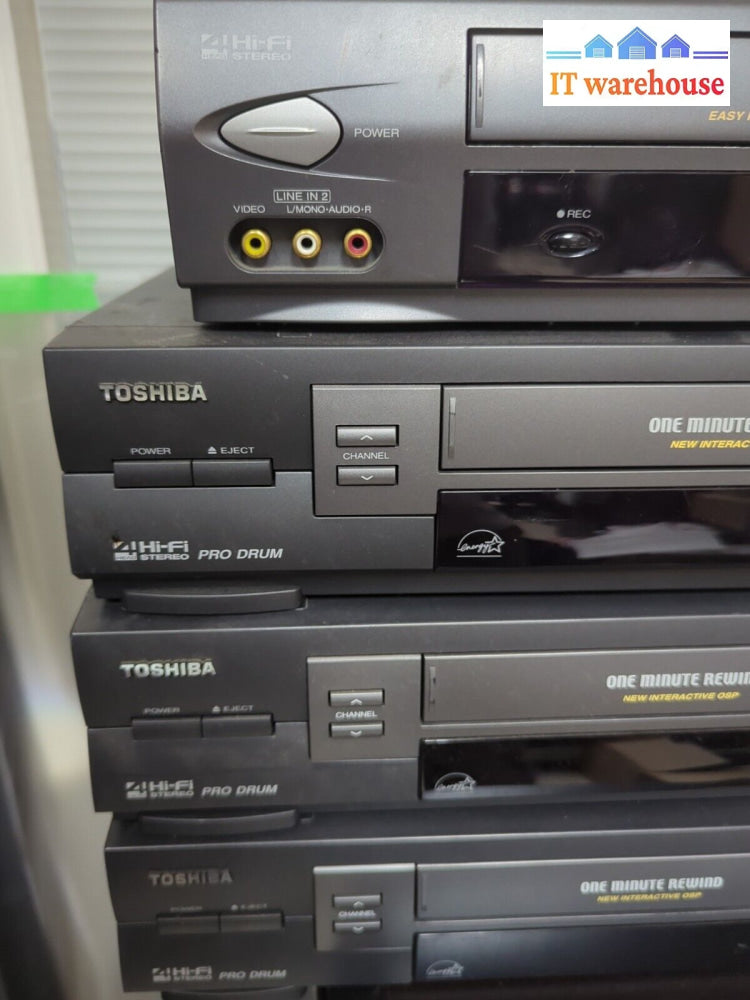 4X Toshiba Vcr Vhs Player Tested (Mixed Model 602C/607C/675C No Remote) -