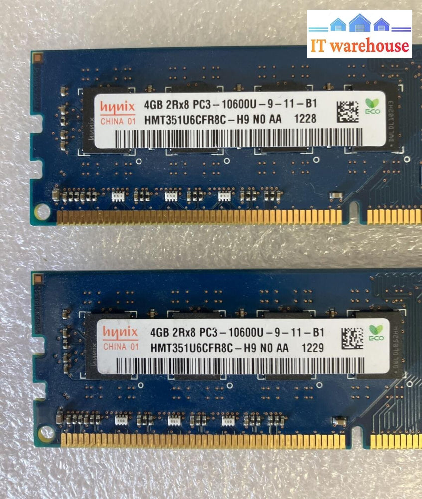 (4X4Gb) Hynix 2Rx8 Pc3-10600U Ddr3-1333 Hmt351U6Cfr8C Ram 99L0281 Snpp382Hc/4G ~