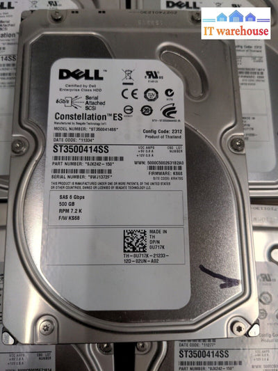 - 5X Dell U717K Seagate 500Gb 3.5’ 7200Rpm Sas Hard Drive St3500414Ss All Tested