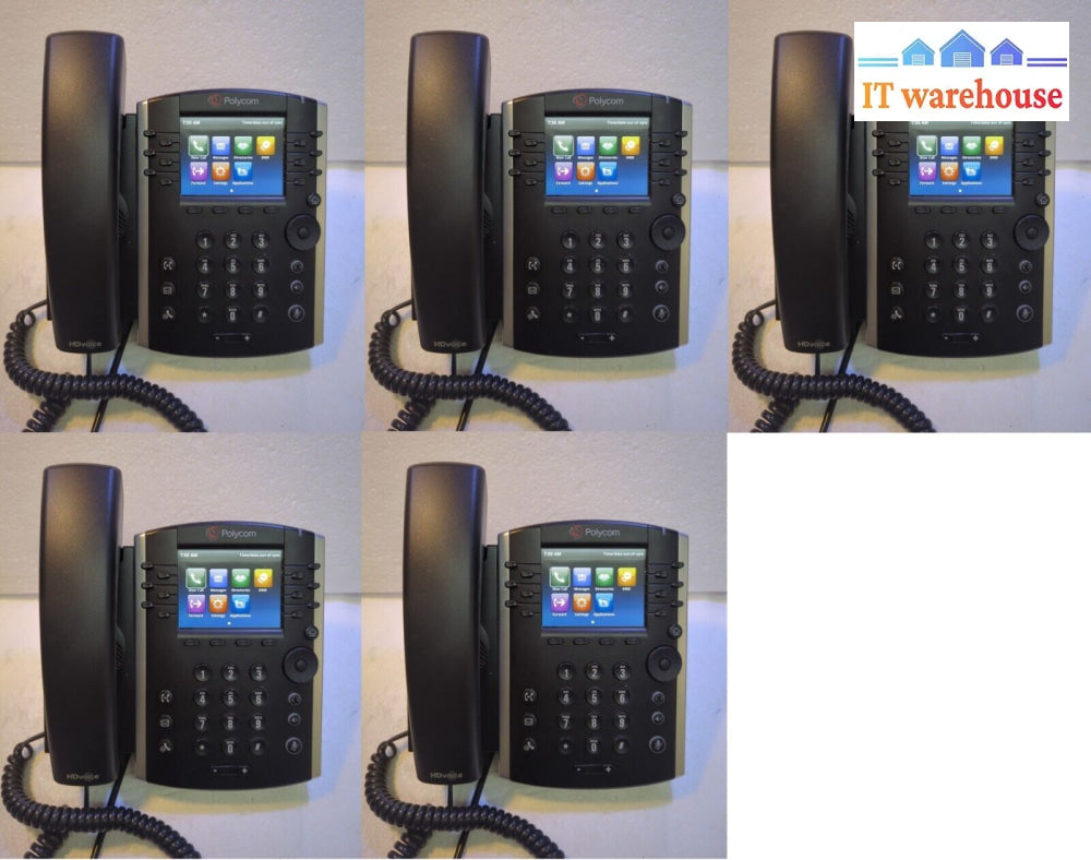 5X Polycom Vvx 411 Gigabit Poe 12-Line Ip Phone Black Tested (No Charger) -