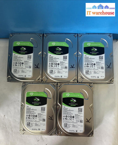 (5X) Seagate Barracuda St1000Dm010 Sata 1Tb 3.5’ Hd (1000 Days Remaining)~