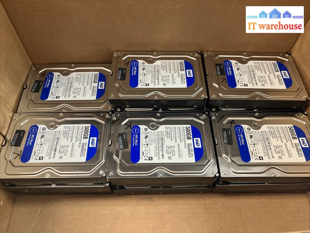 (5X) Wd Blue Wd5000Azlx 837116-001 Sata 500Gb 3.5’ Hd (1000 Days Remaining)~