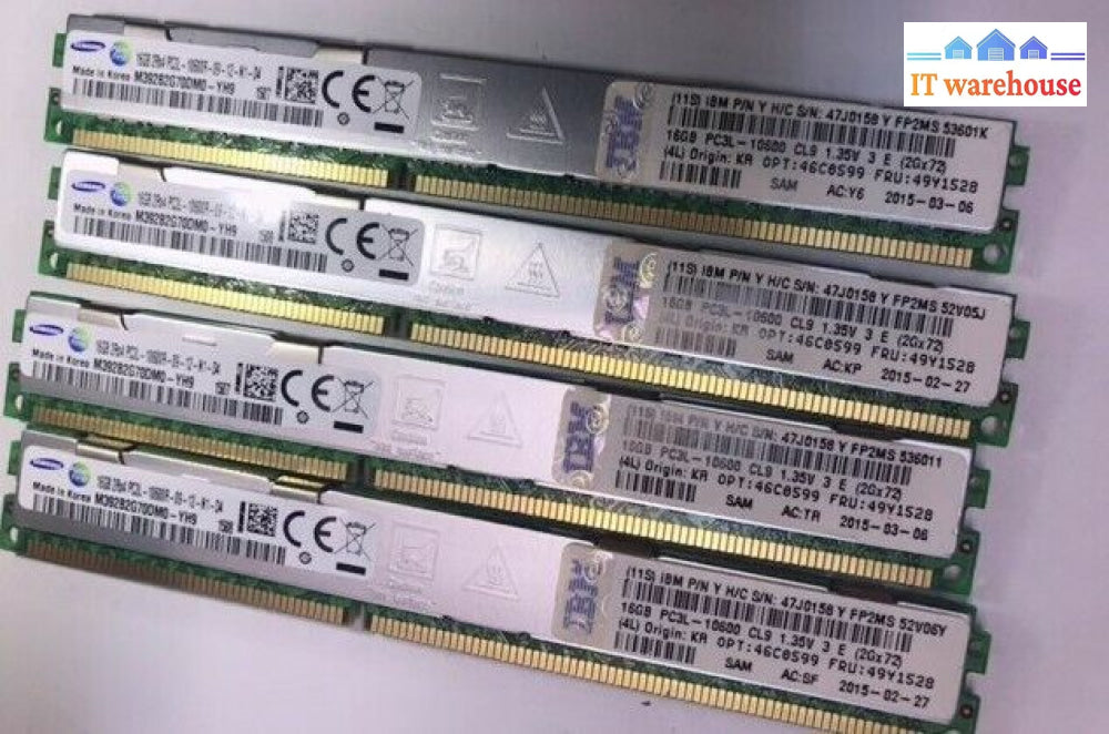 64Gb=4X16Gb Ibm/Samsung Pc3L 10600R 1333Mhz 46C0599 49Y1528 47J0158 M392B2G700M0