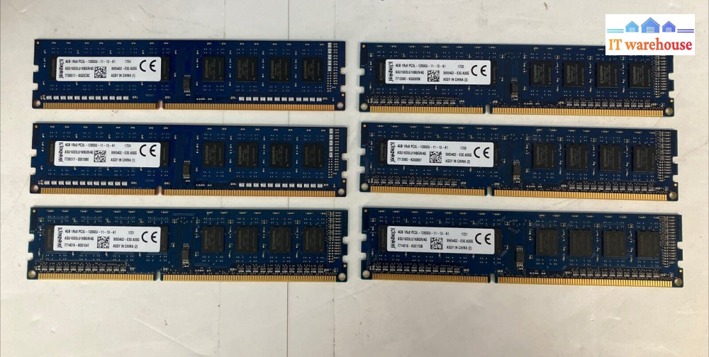 (6X 4Gb) Kingston Ddr3L-1600 Pc3L-12800U Dimm Desktop Ram Asu16D3Lu1Kbgr/4G ~