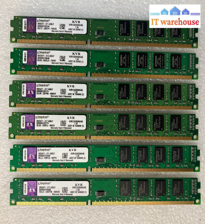 (6X 4Gb) Kingston Kvr1333D3N9/4G Pc3-10600 Ddr3-1333 Lowprofile Memory 9905471 ~