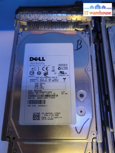 6X Dell W348K 0W348K 600Gb 3.5’ Sas Hdd Hus156060Vls600 W/D981C Tray Tested -