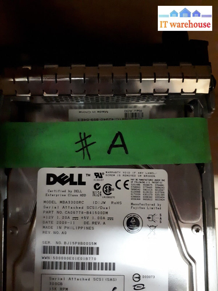 $ 6X Fujitsu Dell Mba3300Rc 300 Gb 3.5 In Sas Enterprise Hard Drive