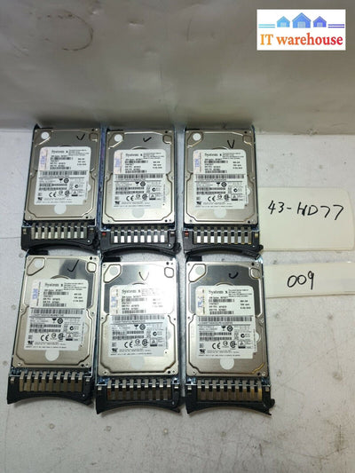 - 6X Ibm 90Y8877 90Y8878 90Y8881 300Gb 10K 2.5 Sas Ii 6 Gb Hard Drive Tested