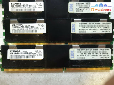 - 6X Ibm Elpida 2Gb 667Mhz Pc2-5300F Ddr2 Ecc/Reg Ram Ebe21Fd4Agfd-6E-E 39M5790