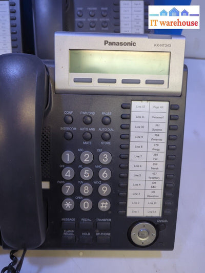 6X Panasonic Kx-Nt343 Kx-Nt343-B Backlit Lcd Display 24 Button Ip Phones (No Ac)