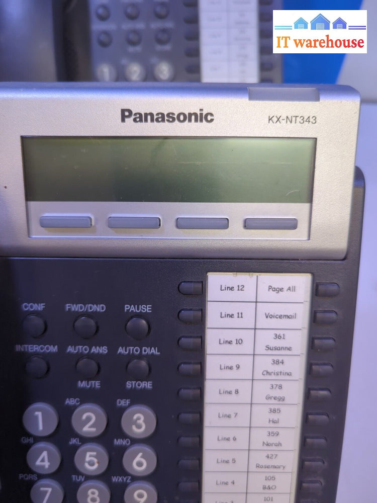 6X Panasonic Kx-Nt343 Kx-Nt343-B Backlit Lcd Display 24 Button Ip Phones (No Ac)