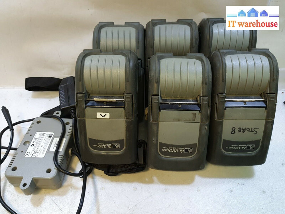 - 6X Zebra Ql220 Plus Portable Mobile Thermal Printer W/ Battery & One Charger