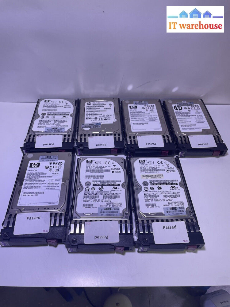 7 X Hp 2.5 Inch 146Gb Sas 10K/15K Hard Drive + Tray 500223-001