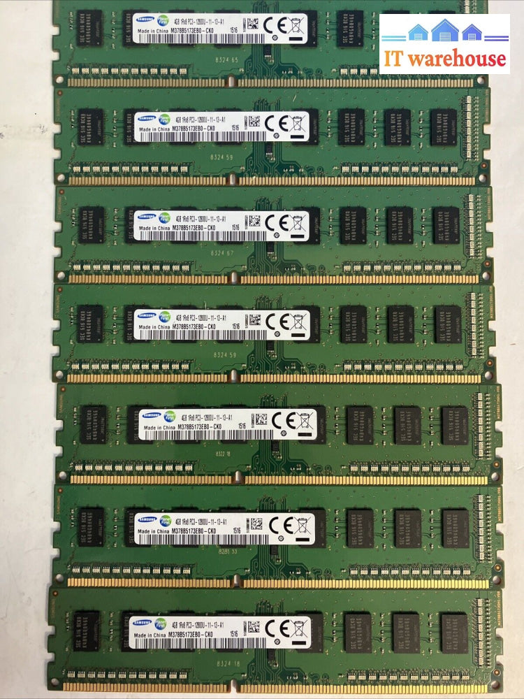 (7X 4Gb) Samsung 1Rx8 Ddr3-1600 Pc3-12800U Desktop Dimm Ram M378B5173Eb0-Ck0 ~