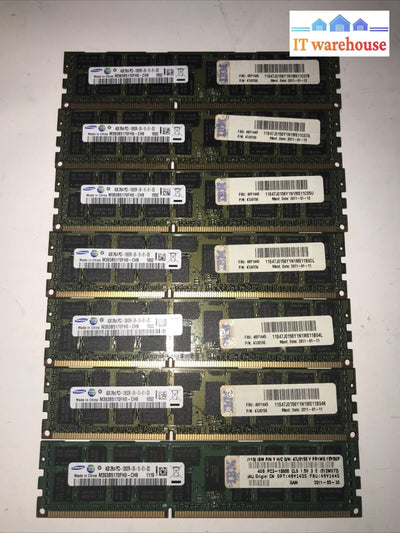 7X 4Gb Samsung 2Rx4 Pc3-10600R-09-10-E1-02 M393B5170Fho 49Y1445