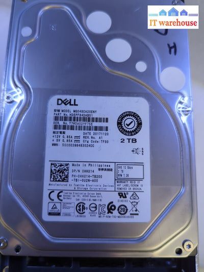 7X Dell 2Tb 3.5’’ Sas 12G 7.2K Hard Drive Hhx14 With F238F Caddy Tested -