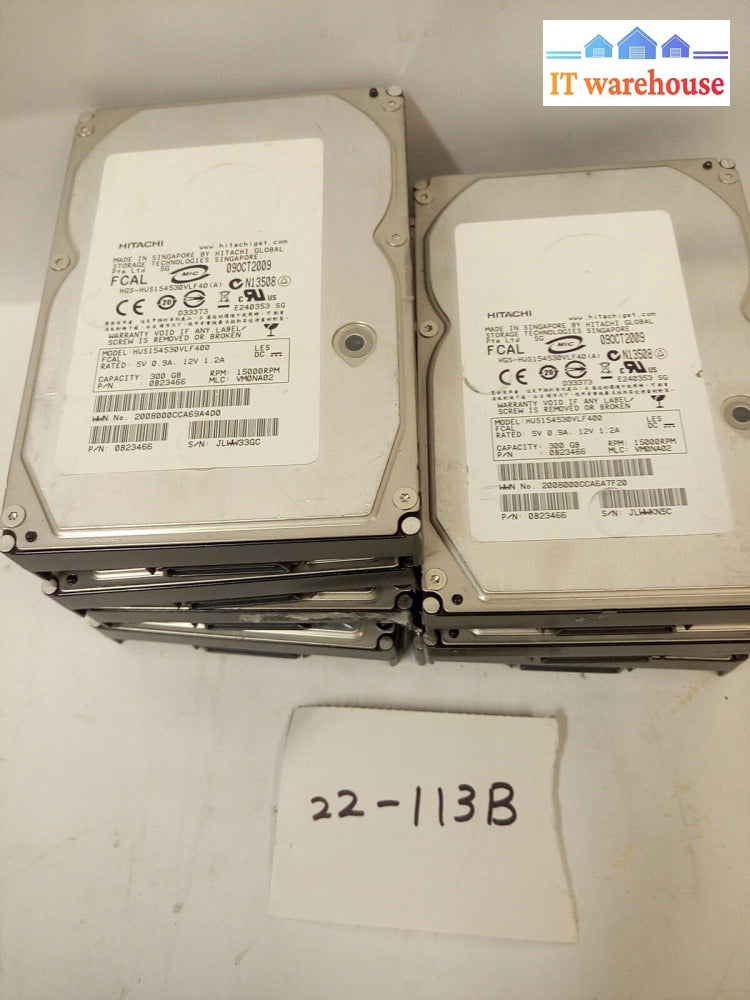 * 7X Hitachi 0B23466 300Gb 15K Fibre Channel Hdd Only 3.5’ Hus154530Vlf400 @@@