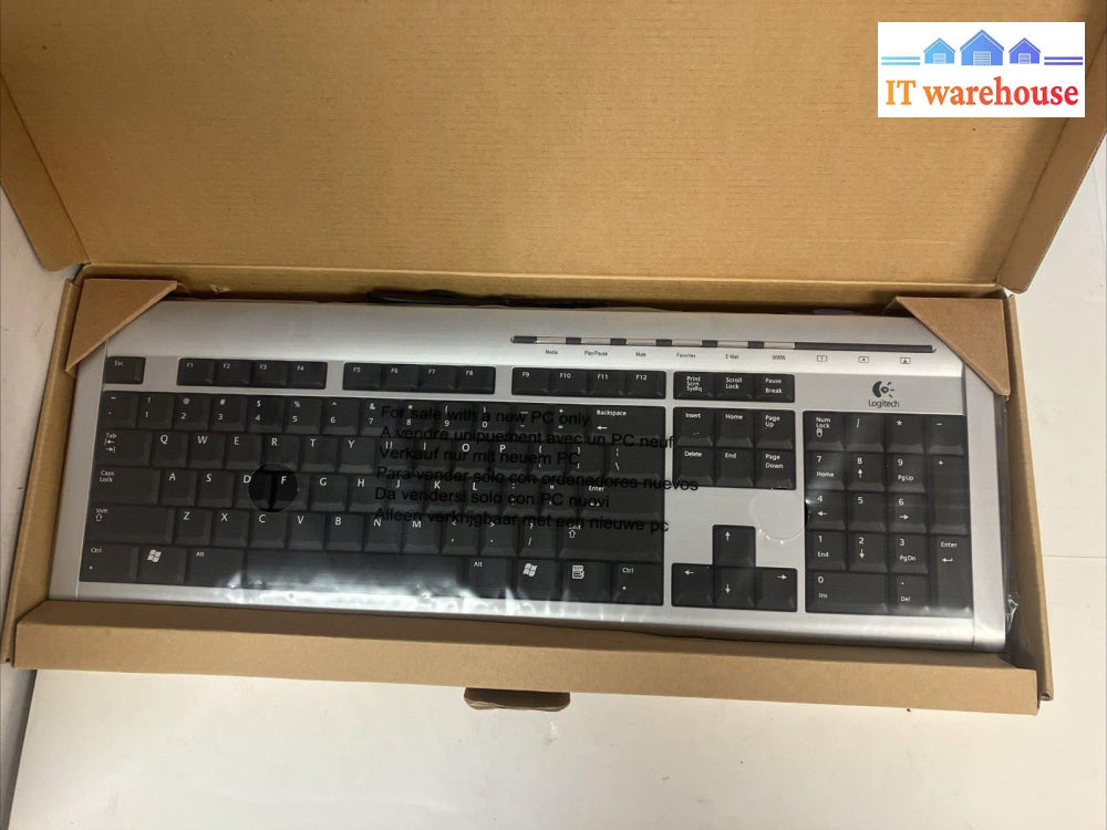 (New) Logitech Y-Sx49 Ultraflat Ps/2 Standard Keyboard P/N: 867327-0403 ~