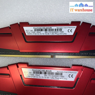 8Gb (2 X 4Gb) G.skill Ripjaws V Series F4-2133C15D Ddr4- 2133 Sdram (Pc4 17000)