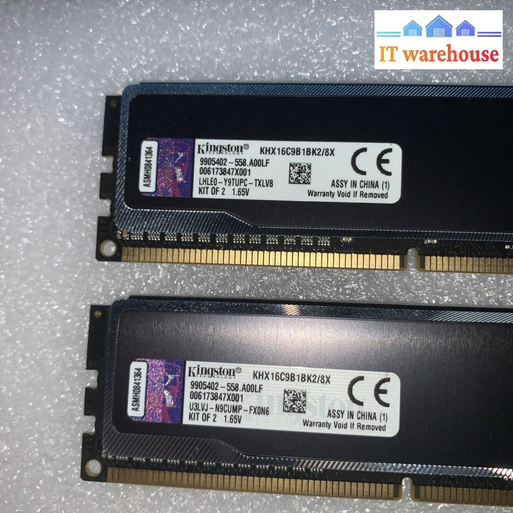 8Gb =2X 4Gb Kingston Hyperx Fury Pc3-12800 Ddr3-1600 Khx16C9B1Bk2/8X Desktop Ram