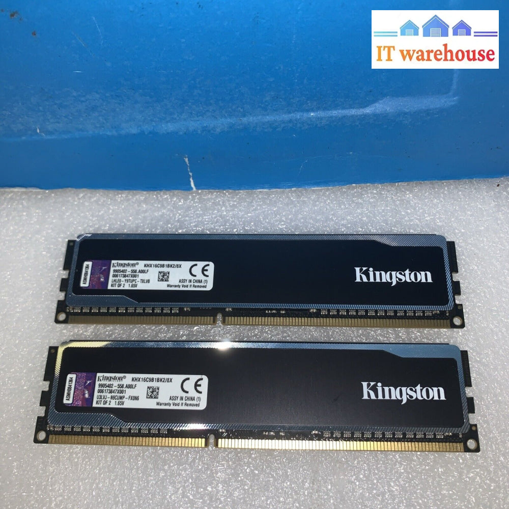 8Gb =2X 4Gb Kingston Hyperx Fury Pc3-12800 Ddr3-1600 Khx16C9B1Bk2/8X Desktop Ram