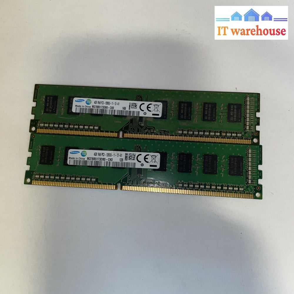 ✅ 8Gb (2X4Gb) 1Rx8 Pc3-12800U-11-13-A1 Ddr3-1600Mhz Desktop Ram M378B5173Db0-Cko