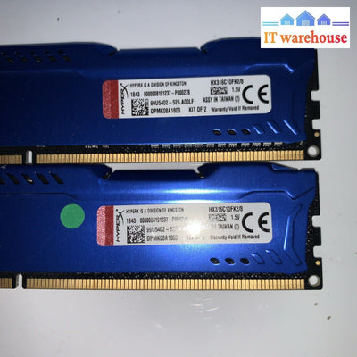 8Gb (2X4Gb) Kingston Hyperx Fury Hx316C10Fk2/8 Ddr3 Lp 1600Mhz Desktop Ram Kit