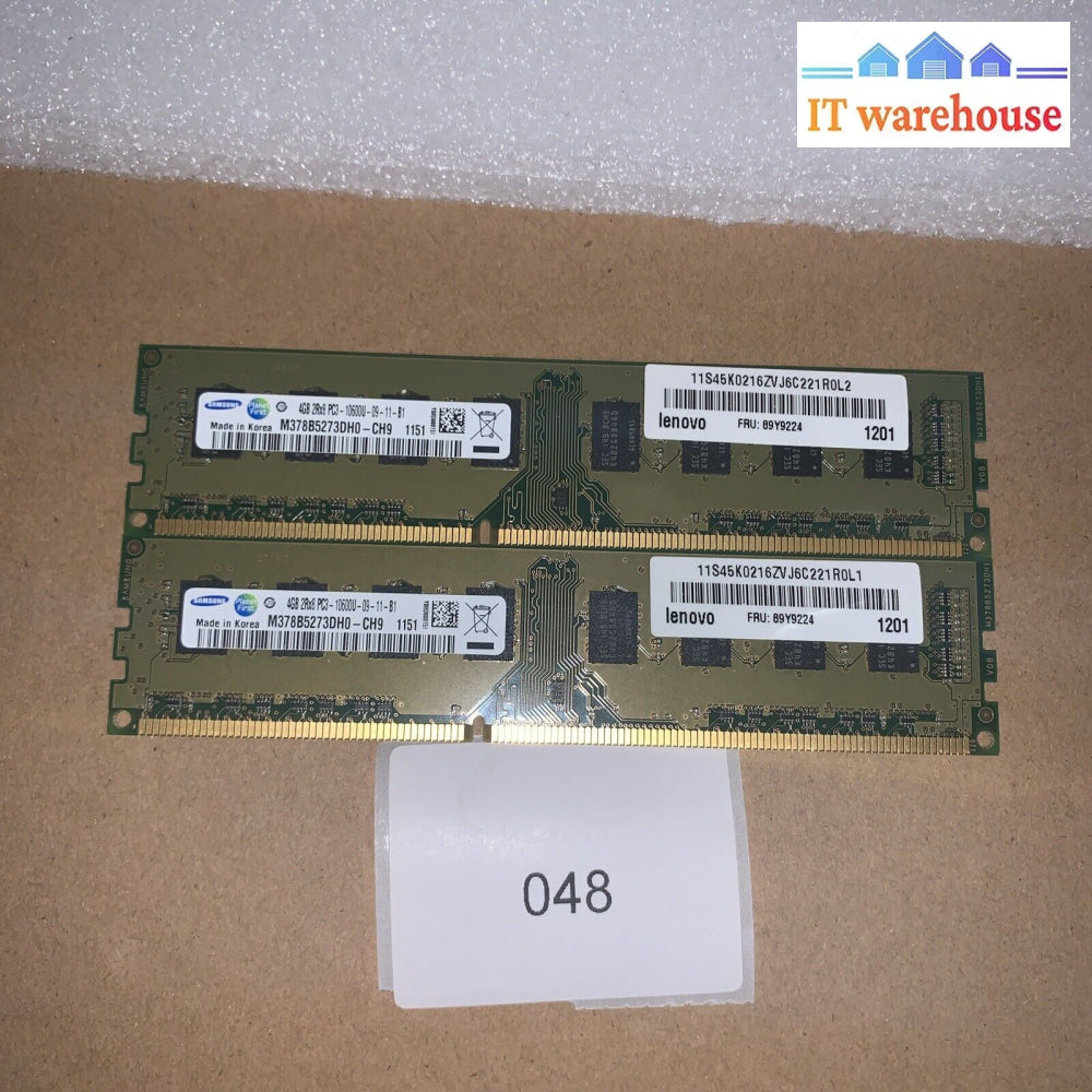 8Gb (2X4Gb) Samsung 4Gb Ddr3 1333Mhz Pc3-10600U M378B5273Dh0-Ch9 Desktop Ram