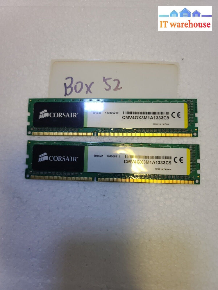 - 8Gb (4Gbx2) Corsair Value Select Cmv4Gx3M1A1333C9 Ddr3 Desktop Ram Memory