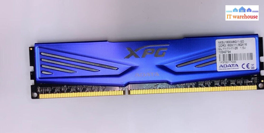 8Gb Adata Xpg V1 Ddr3 1600Mhz (Pc3 12800) Memory Blue Ax3U1600W8G11-Sd