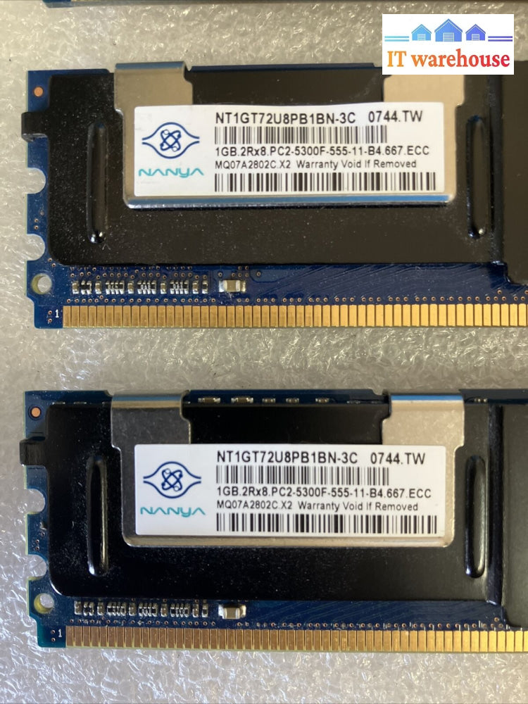 (8X 1Gb) Nanya 2Rx8 Nt1Gt72U8Pb1Bn-3C Ddr2-667 Pc2-5300F Ecc Server Memory Ram ~