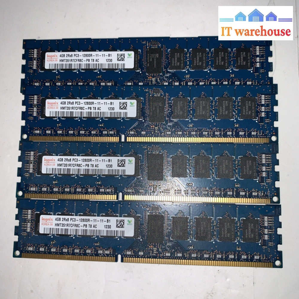 8X Hynix Hmt351R7Cfr8C-Pb Ddr3 1600 Pc3-12800R 4Gb Ecc Reg 2Rx8 (Server Ram)