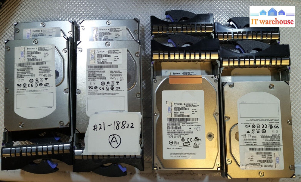 - 8X Ibm 3.5’ 73.4Gb 15K Sas Hard Drive 43W7481 39R7348 43W7487 W/Caddy @@@