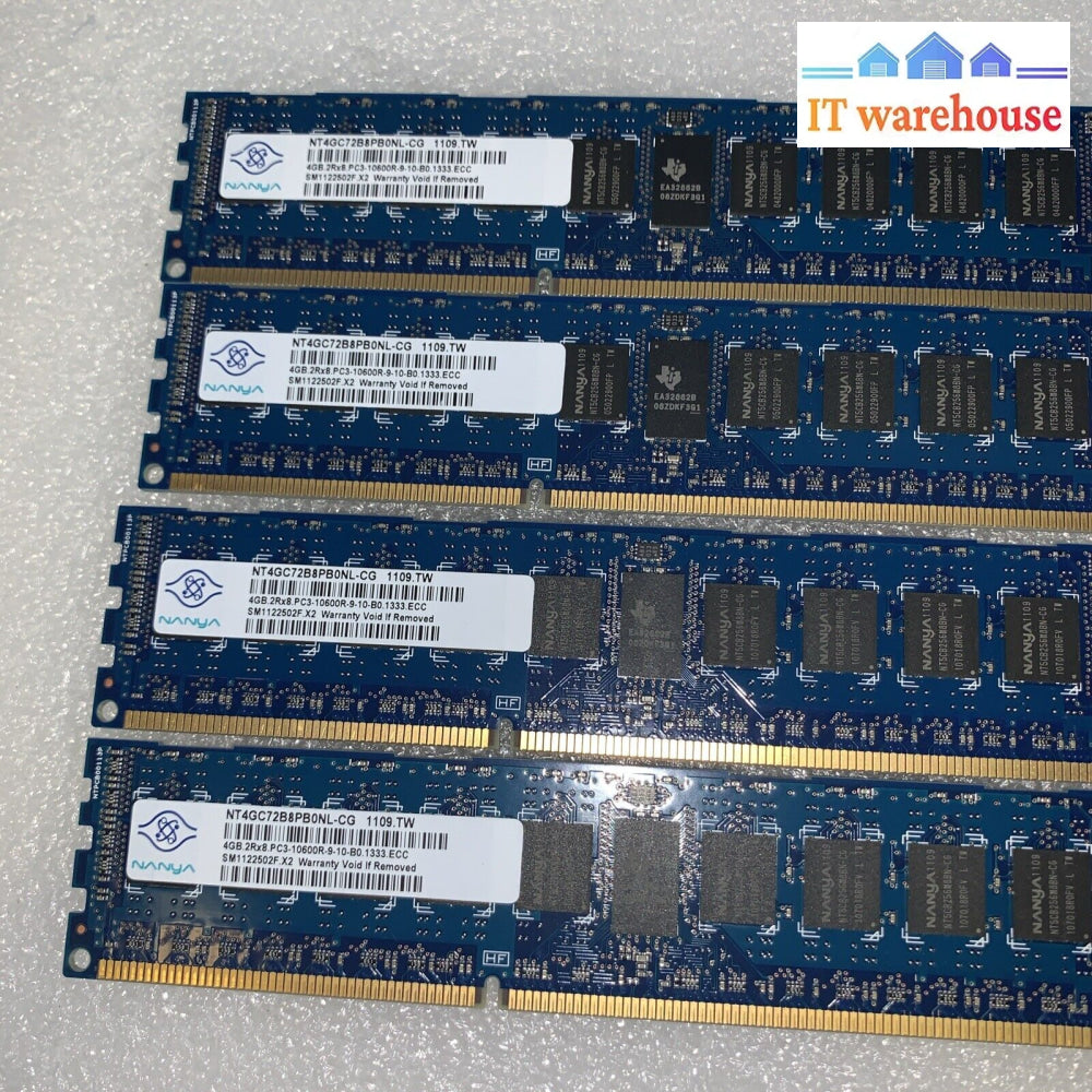 8X Nanya/Hynix 4Gb Samsung 2Rx4 Pc3-10600R Server Memory