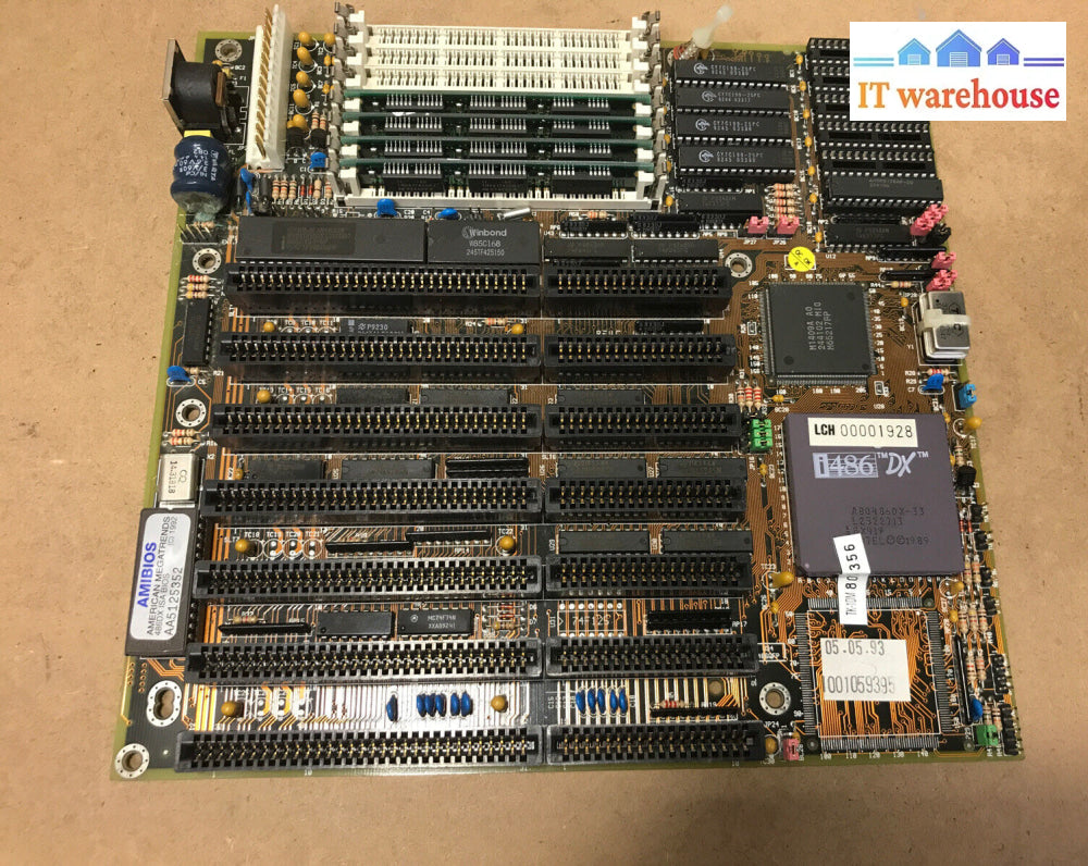 A486Sx/Dx Motherboard W/ Cpu + Memory Amibios 486Dx Isa Bios