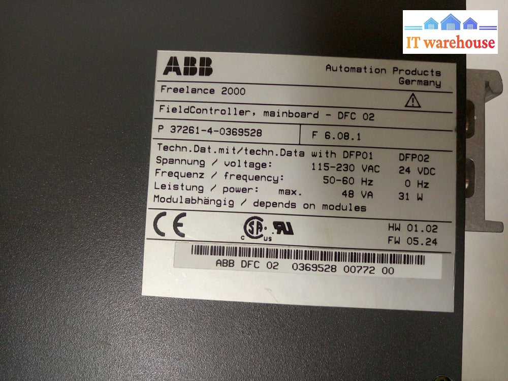 - Abb Field Controller Freelance 2000 Main Board & Psu