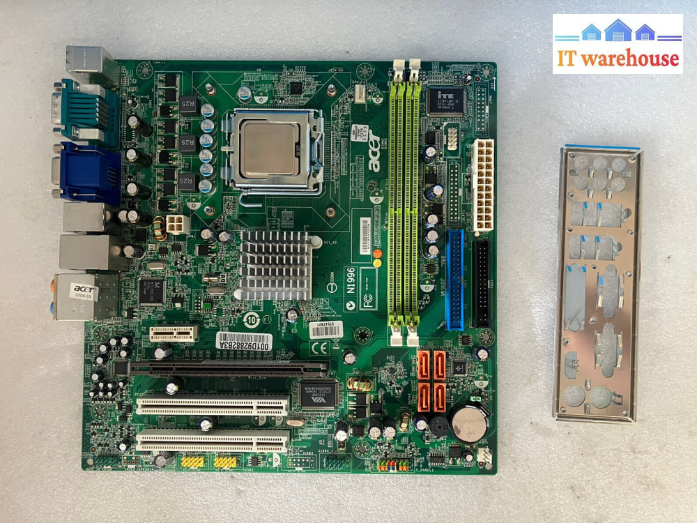 ~Acer Aspire M1640 Motherboard Mcp73 R01-A3 Ddr2 W/ Pentium E2160 Cpu + Io Plate