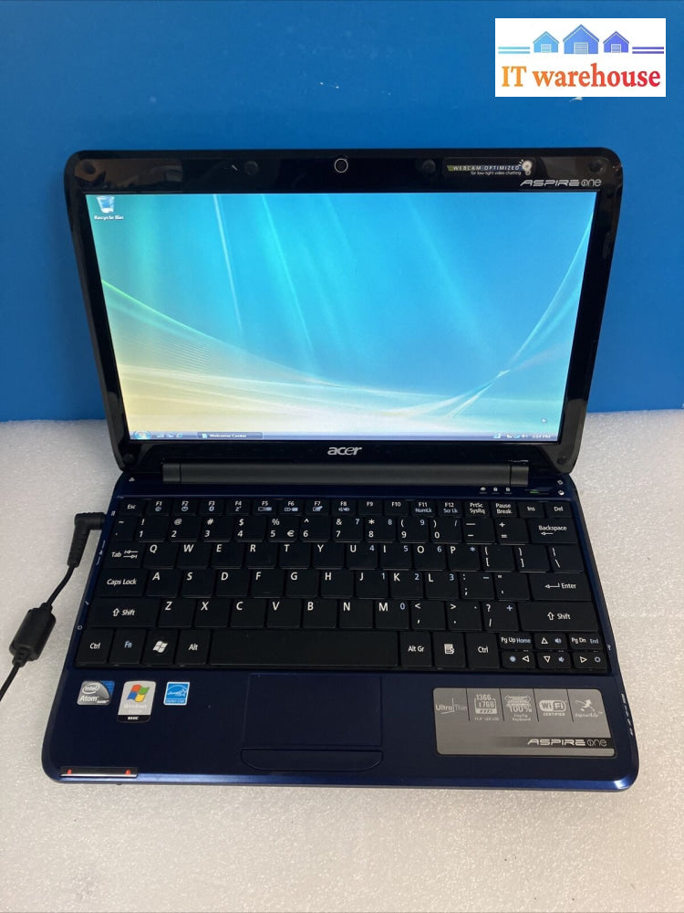 ~ Acer Aspire One Za3 11.6’ Laptop Atom Z520 Cpu 2Gb Ram 250Gb Hdd Windows Vista