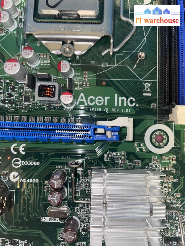 Acer Ipisb-Vr Lga 1155/Socket H2 Ddr3 Sdram Desktop Motherboard + Cpu