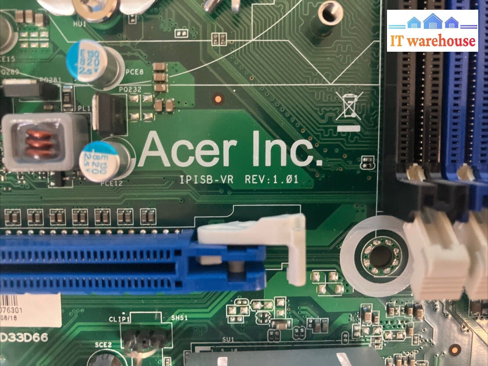 Acer Ipisb-Vr Socket Lga 1155 Ddr3 Motherboard With Intel I5-2320 Cpu & Shield ~