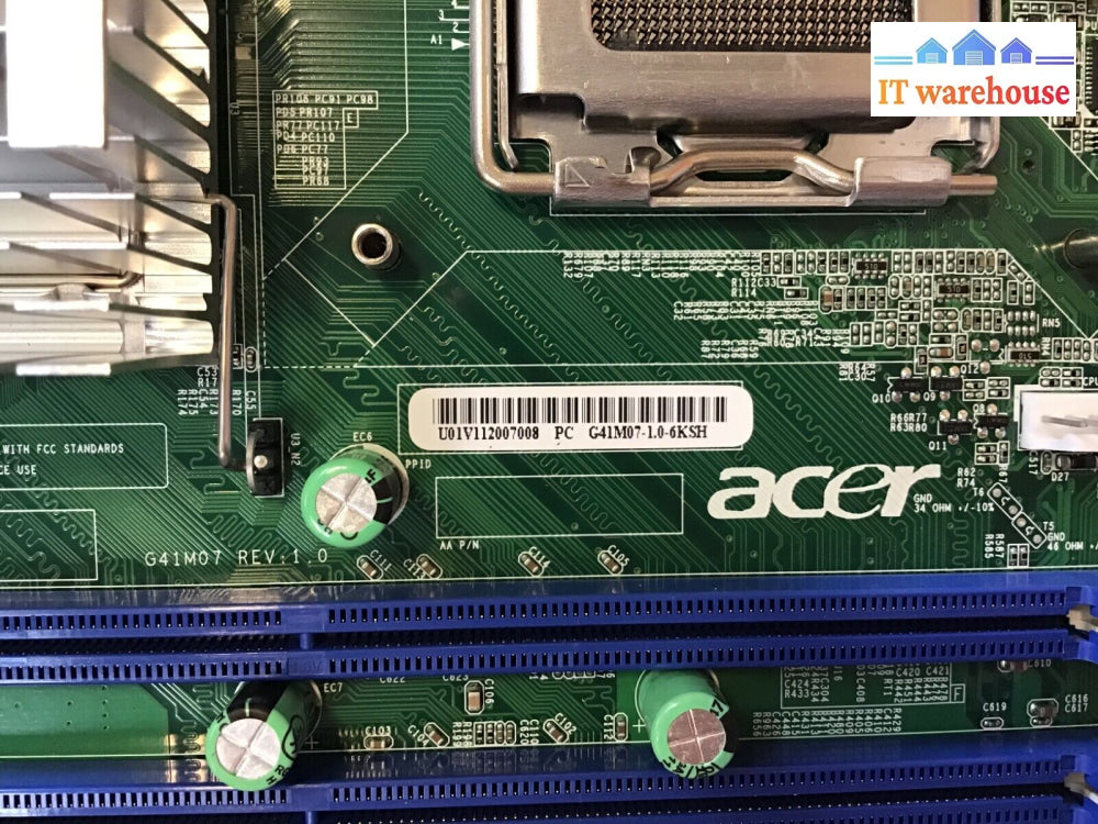 Acer Pc Veriton M275 G41M07-1.0-6Ksh Motherboard W/ I/O Shield Tested